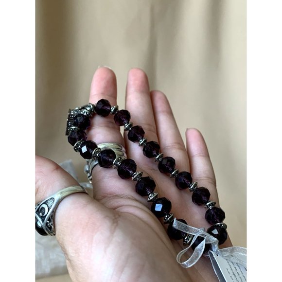 SOLD Valerie Parr Hill Purple Crystal Prayer Box Bracelet NEW WITH TAG - Picture 2 of 6